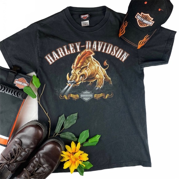 Harley-Davidson Other - VTG Harley Davidson Wild Hog T Shirt Thunder Tower